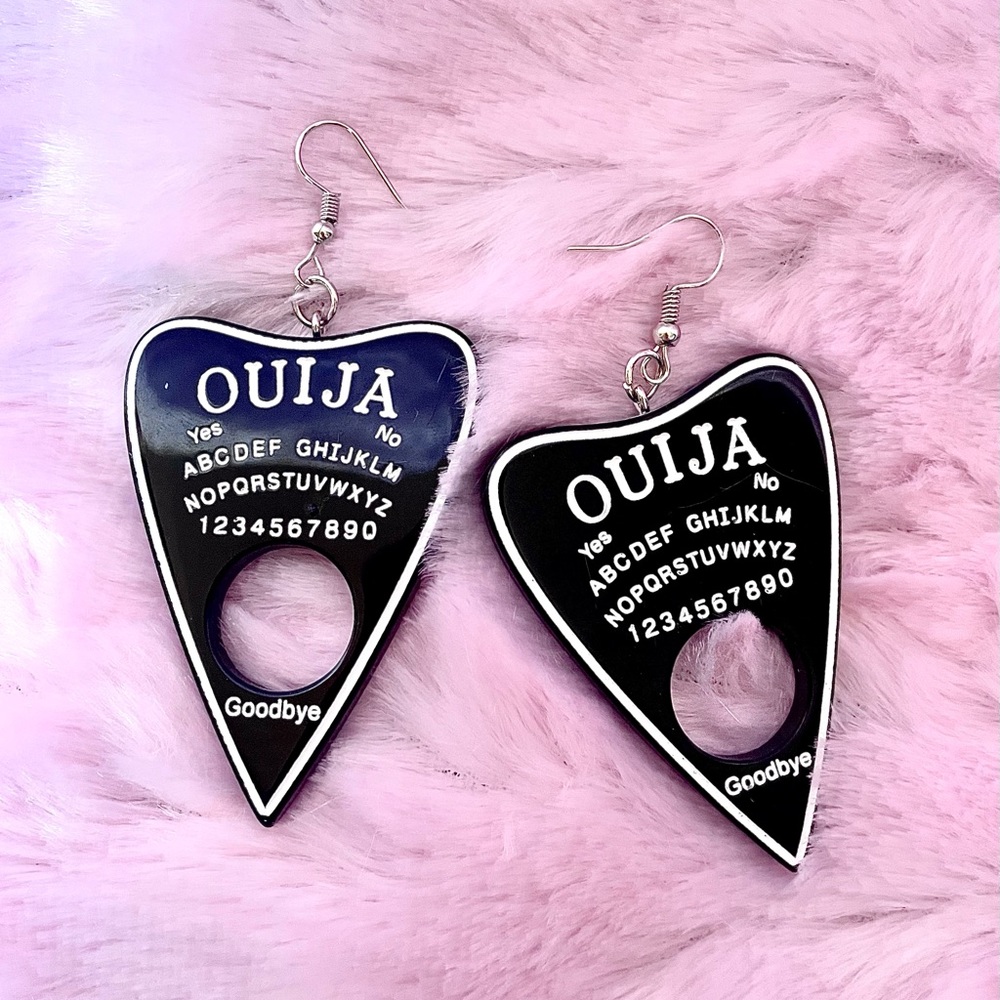 Black Ouija Board Earrings